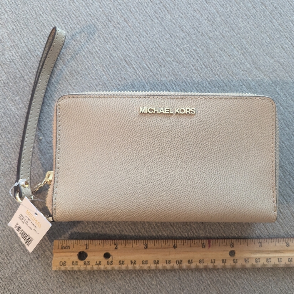 Michael kors jet set travel Mo Za Phone HLDR Leather bisque